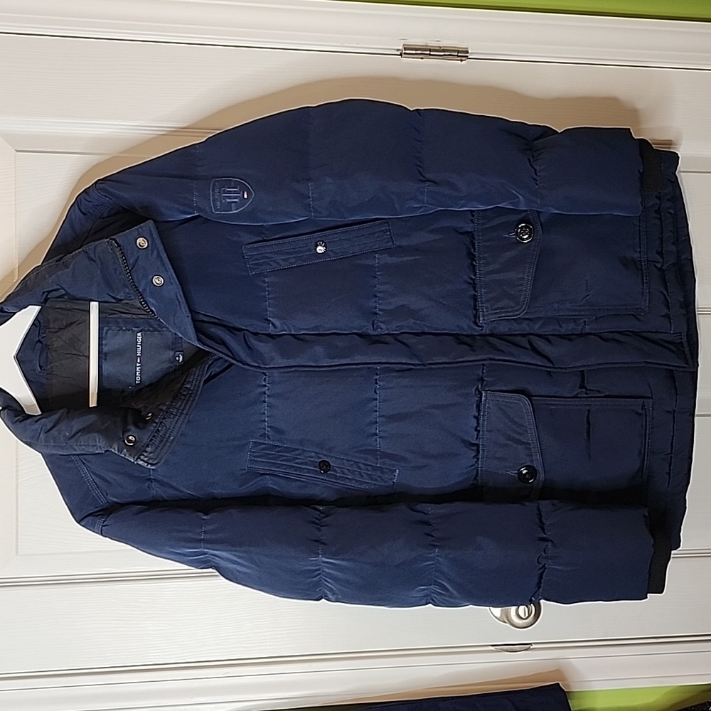 Tommy Hilfiger Long Snorkel Puffer Down & Feather Filled Coat, Men's Size M